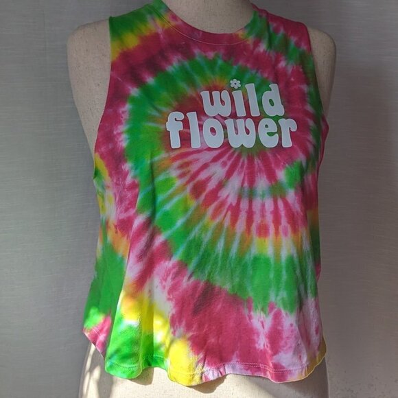 Wildflower Tie-dye Crop Tank (Hand-dyed) - Picture 1 of 4